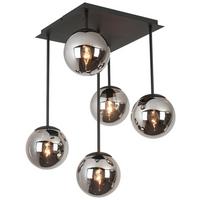 STROPNÉ SVIETIDLO LIP - čierna/chrómová, Modern, kov/sklo (41/41/61cm) - Mömax