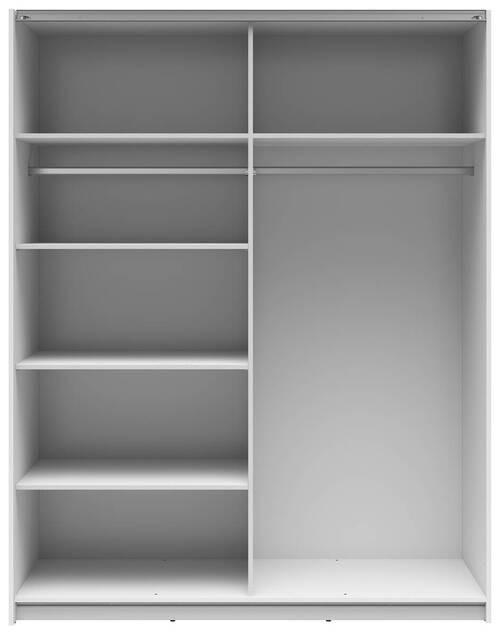 Schwebetürenschrank Tetrix - Weiß Hochglanz, MODERN, Holzwerkstoff (153,5/195,5/60cm) - MID.YOU