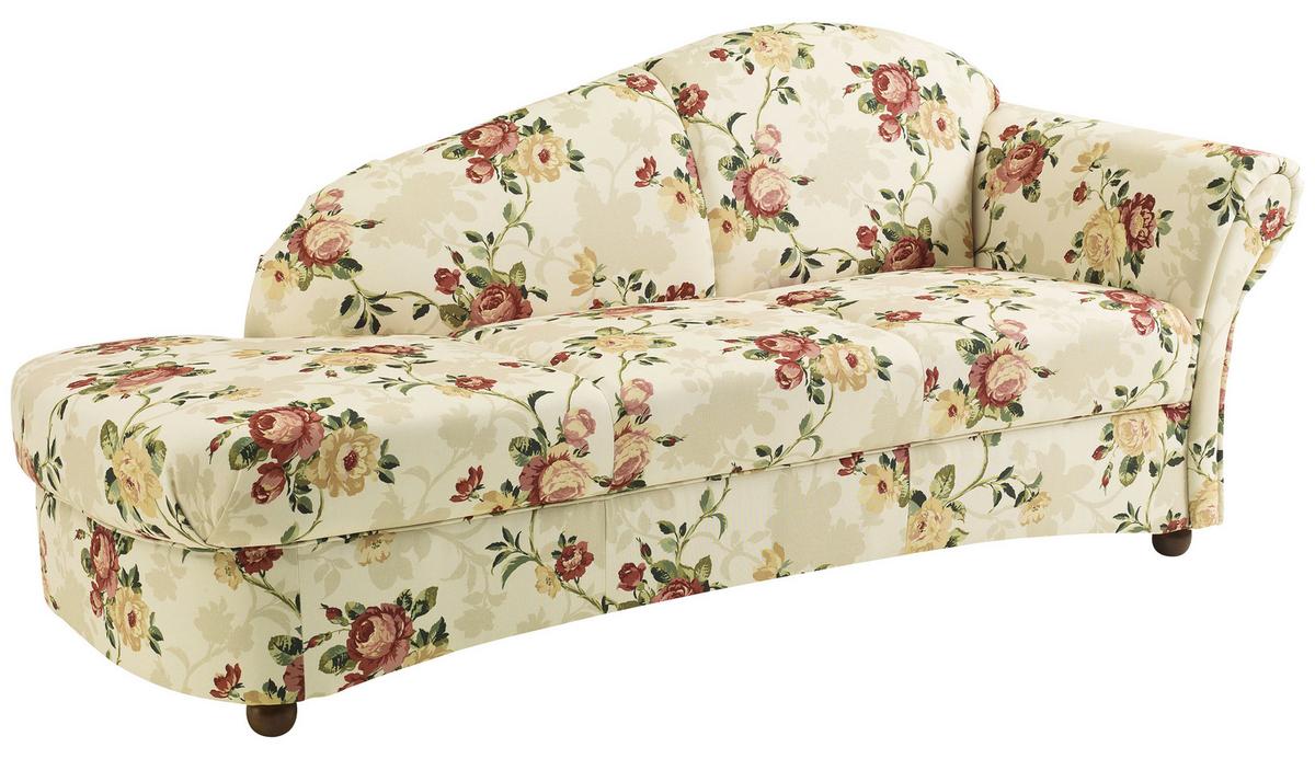 Recamiere Corona Gelb/Rot/Beige, Blumen Design - Gelb/Beige, Design, Textil (191/83/81cm) - Max Winzer