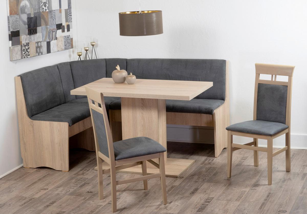 Eckbankgruppe Duisburg Olibso Titanic Grau/Eiche D. B: 165cm - Grau/Sonoma Eiche, KONVENTIONELL, Holz/Holzwerkstoff (165/89/125cm) - MID.YOU