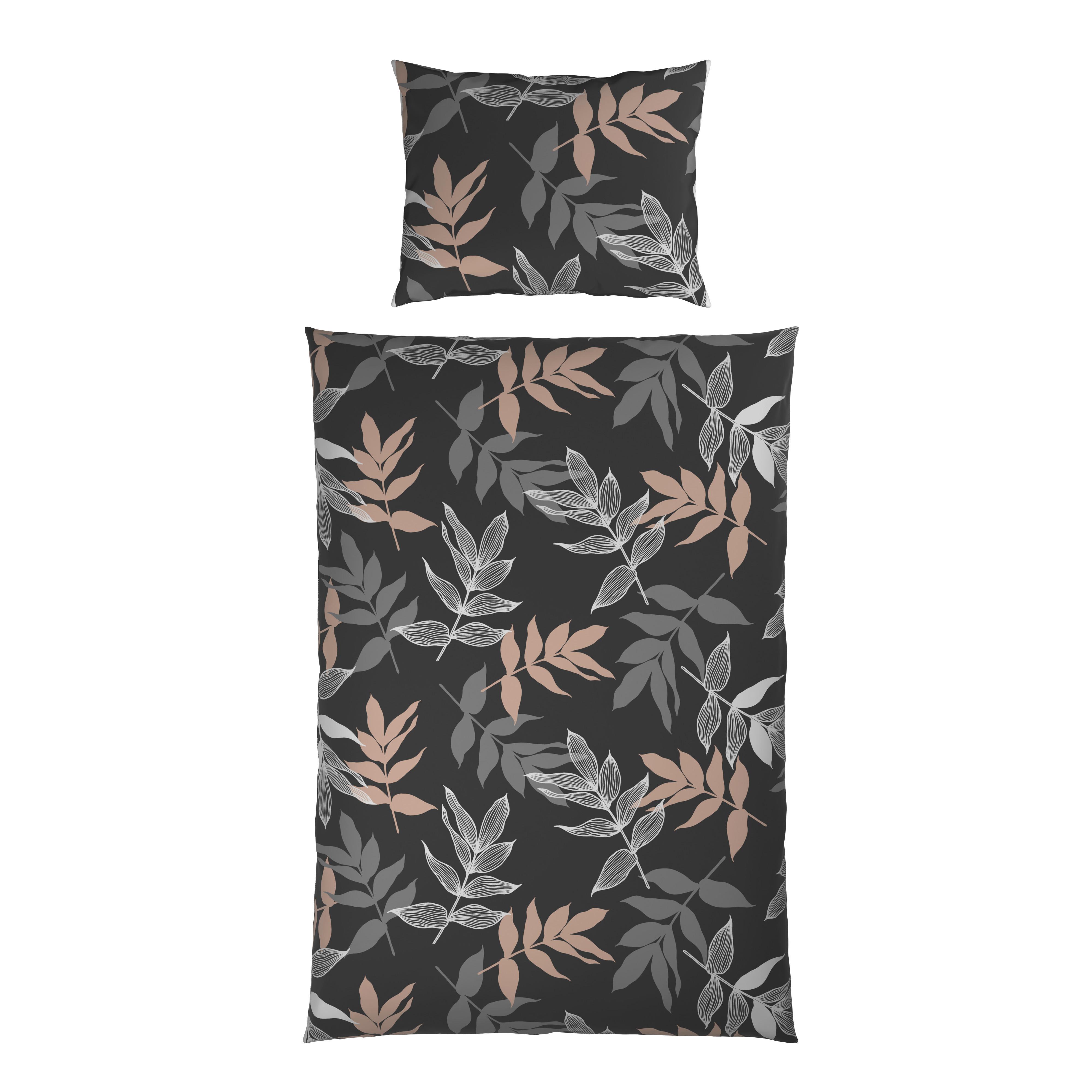 BETTWÄSCHE BLÄTTERTANZ - Grau, MODERN, Textil - Luca Bessoni