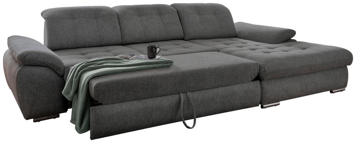 Ecksofa Mit Bettkasten Rigatti Anthrazit S: 314x184cm - Chromfarben/Anthrazit, MODERN, Textil (314/184cm) - Livetastic