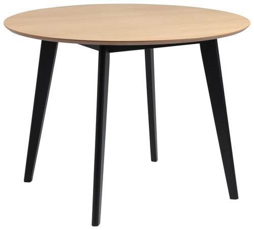 Esstisch Echtholz Roxby Ø 105 Cm Eiche/schwarz - Eichefarben/Schwarz, KONVENTIONELL, Holz (105/105/76cm) - MID.YOU