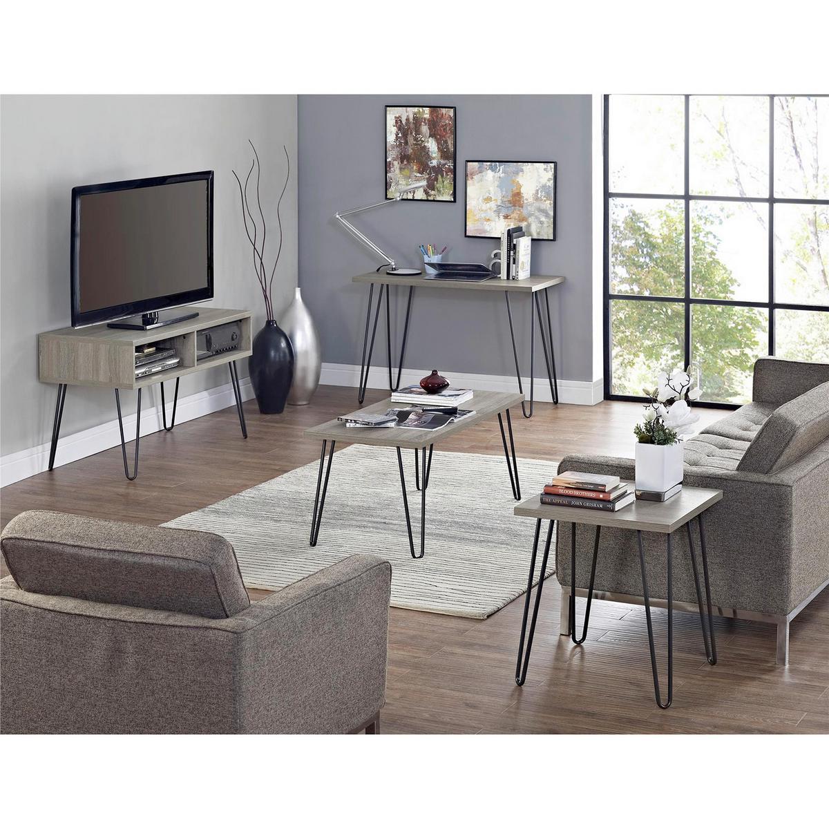 Couchtisch Owen Eichefarben B: 105 cm - Eichefarben/Schwarz, Design, Holzwerkstoff/Metall (105/49/45cm) - MID.YOU