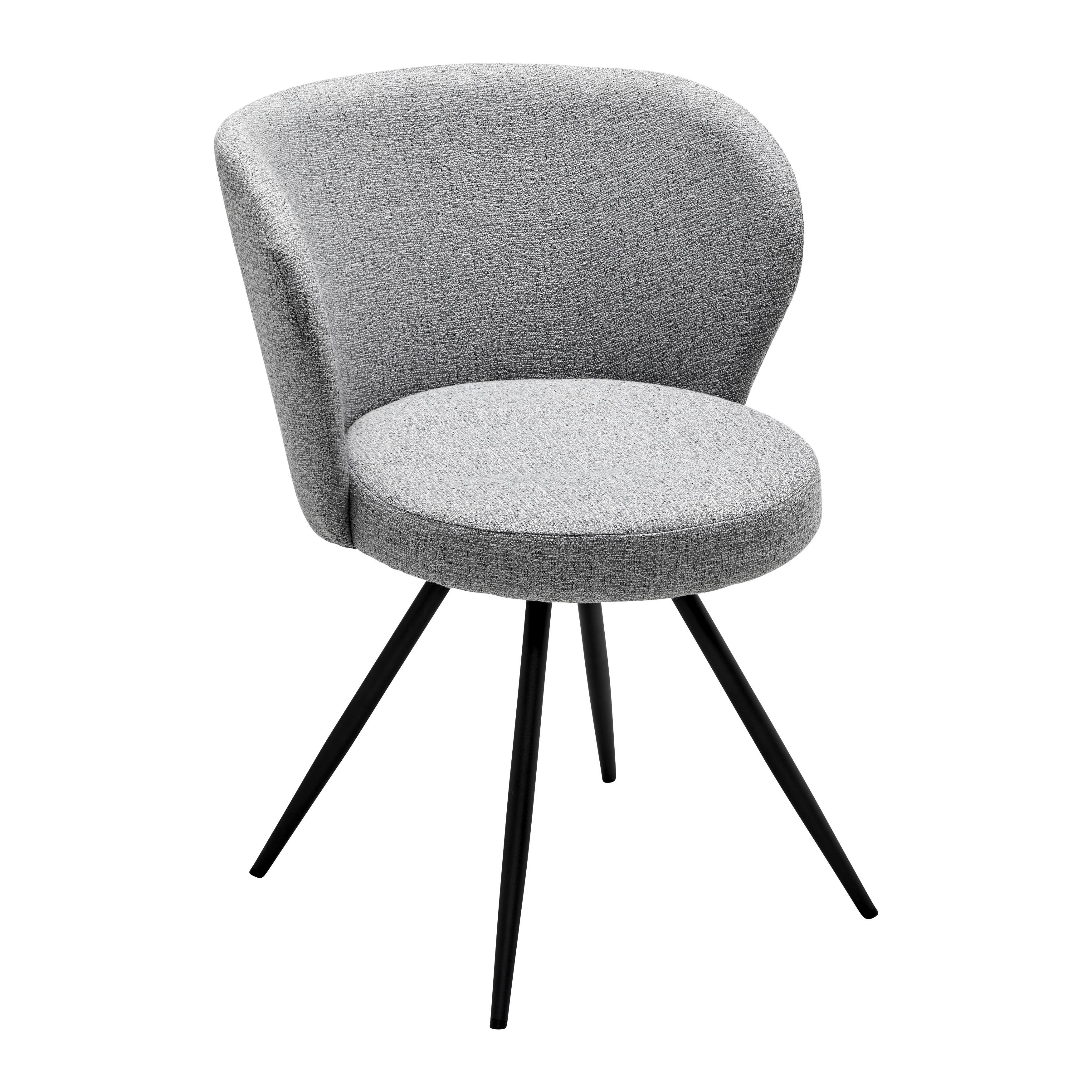 Židle s otočným sedákom CARLINA světle šedá - černá/světle šedá, Moderní, kov/dřevo (60/79/59cm) - Bessagi Home