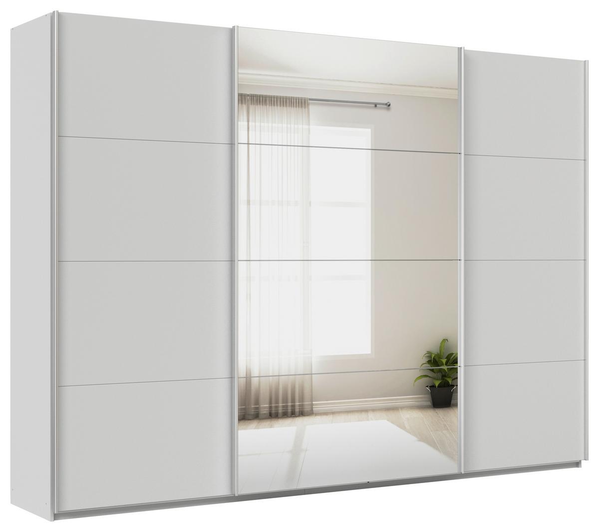 Schwebetürenschrank + Spiegel B: 315cm Feldkirch Seidengrau - Silberfarben/Hellgrau, MODERN, Holzwerkstoff (315/229/62cm)