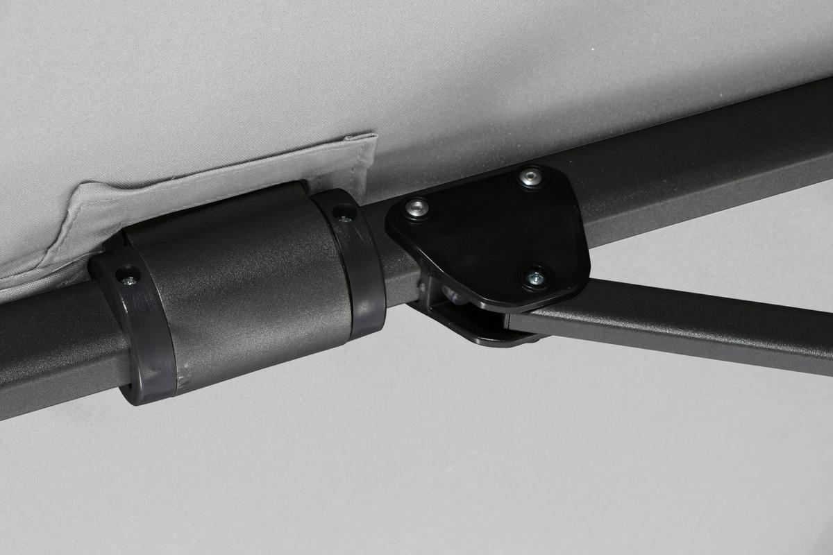 Ampelschirm Sunset N+ Ø 350 H: 252 Cm Anthrazit/grau - Anthrazit/Grau, KONVENTIONELL, Textil/Metall (350/350cm) - Siena Garden