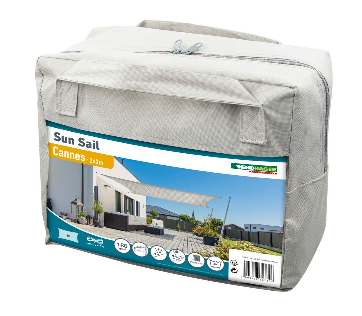 Sonnensegel Rechteck 3x4 m Cannes Re - Weiß, Basics, Kunststoff (300/400cm) - Windhager