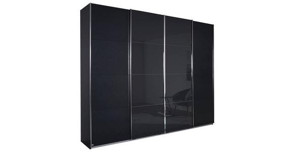 Schwebetürenschrank Glasfront 280 cm Bensheim, Hellgrau/Weiß - Eichefarben/Graphitfarben, MODERN, Holzwerkstoff (316/230/62cm) - James Wood