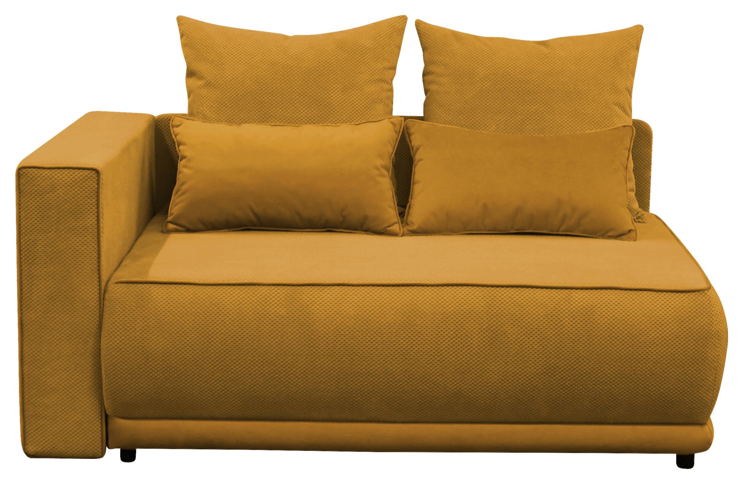 Récamiere Iga Li Gelb B: 168 cm - Gelb/Schwarz, Design, Textil (168/73/99cm) - MID.YOU