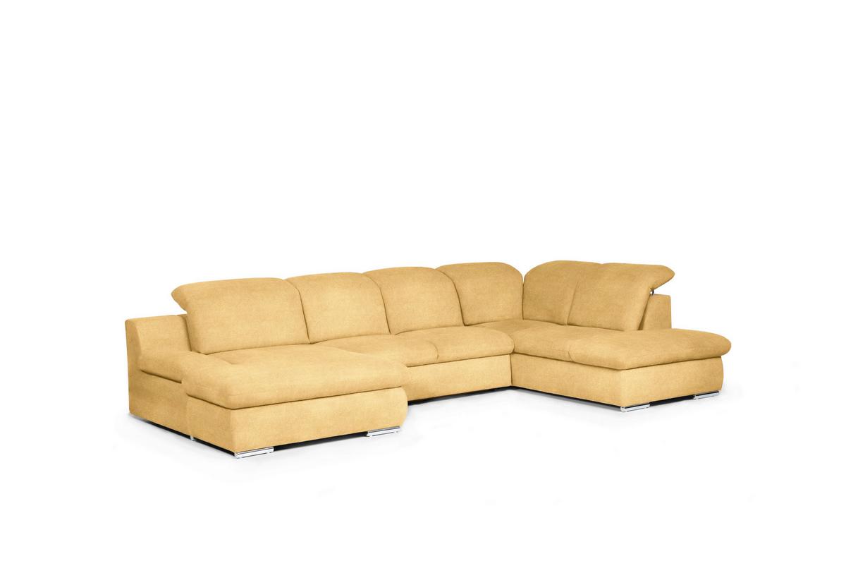 Wohnlandschaft Isona Gelb - Chromfarben/Gelb, Design, Textil (165/353/212cm) - Livetastic