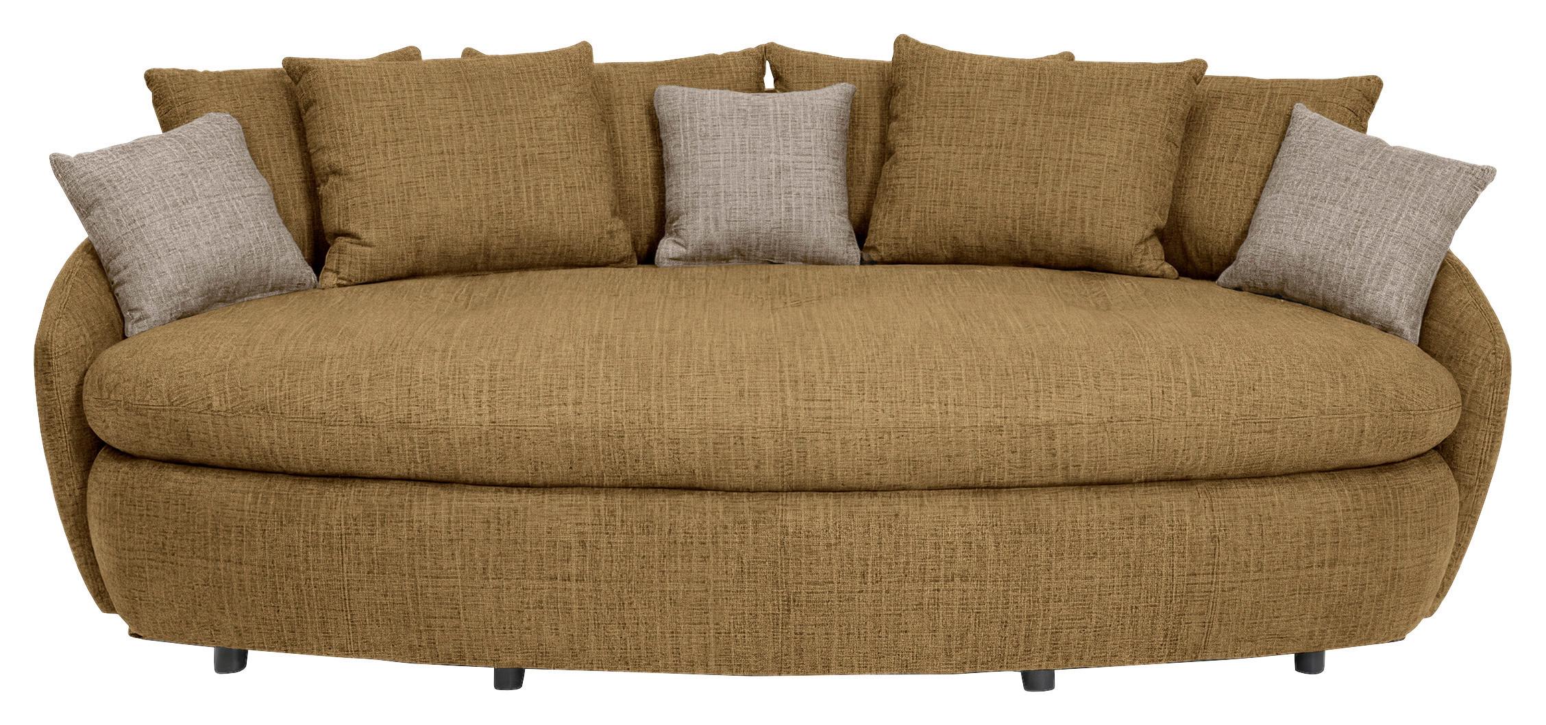 Megasofa Aruba 2 mit Kissen B: 238cm,karamell Chenille - Karamell/Schwarz, Trend, Textil (238/80/140cm) - Luca Bessoni