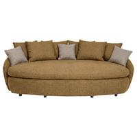 Megasofa Aruba 2 mit Kissen B: 238cm,karamell Chenille - Karamell/Schwarz, Trend, Textil (238/80/140cm) - Luca Bessoni