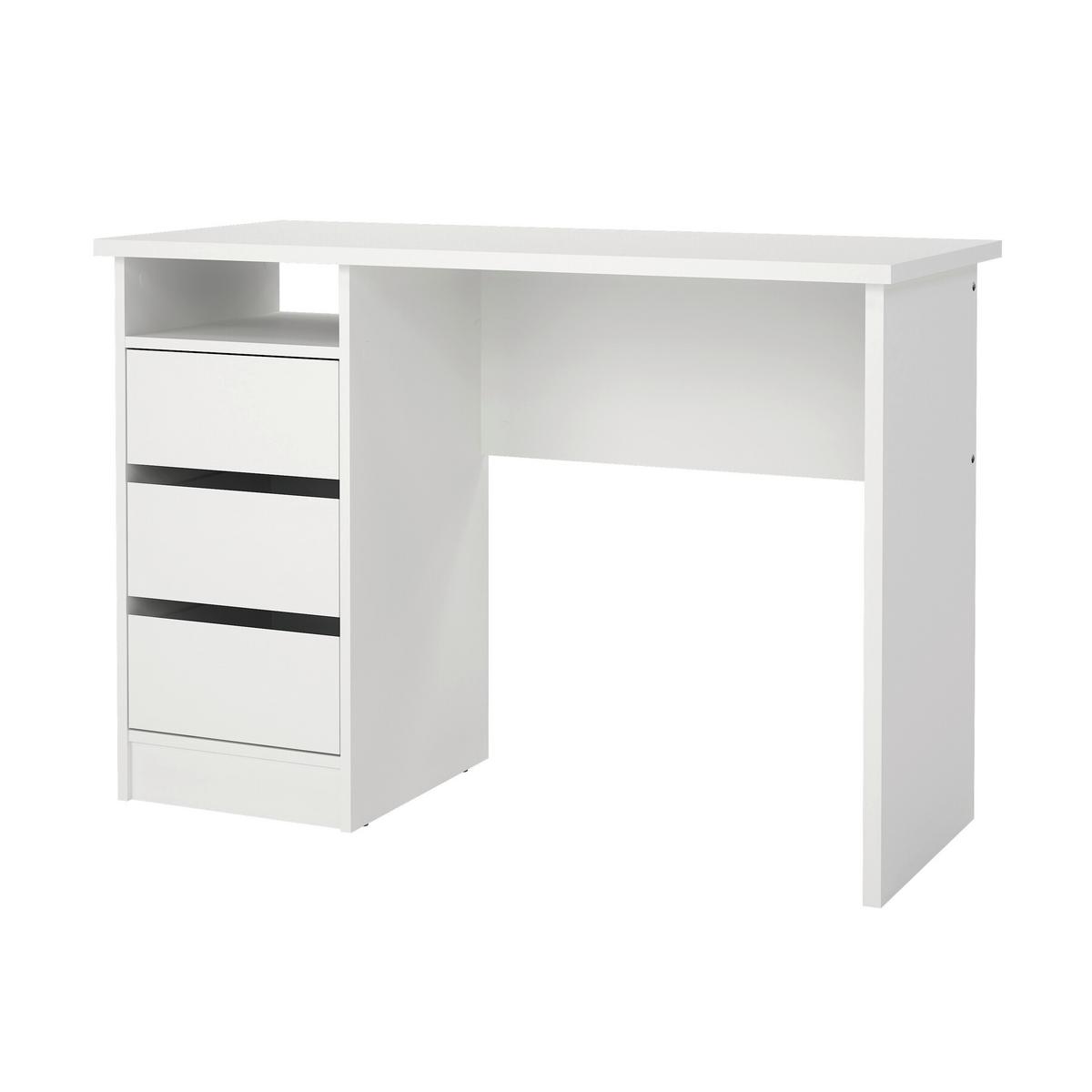 Schreibtisch Function Plus, Weiß, L: 110 Cm - Weiß, MODERN, Holzwerkstoff (110/48,5/76cm) - MID.YOU