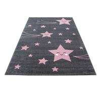 Kinderteppich Stern Grau/pink Kids 160x230 Cm - Pink/Grau, Trend, Textil (160/230cm)