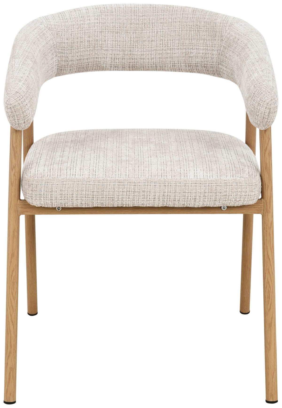 Armlehnstuhl Flora Eichefarben/Beige B: 56 cm - Eichefarben/Beige, MODERN, Holz/Textil (56cm) - Livetastic