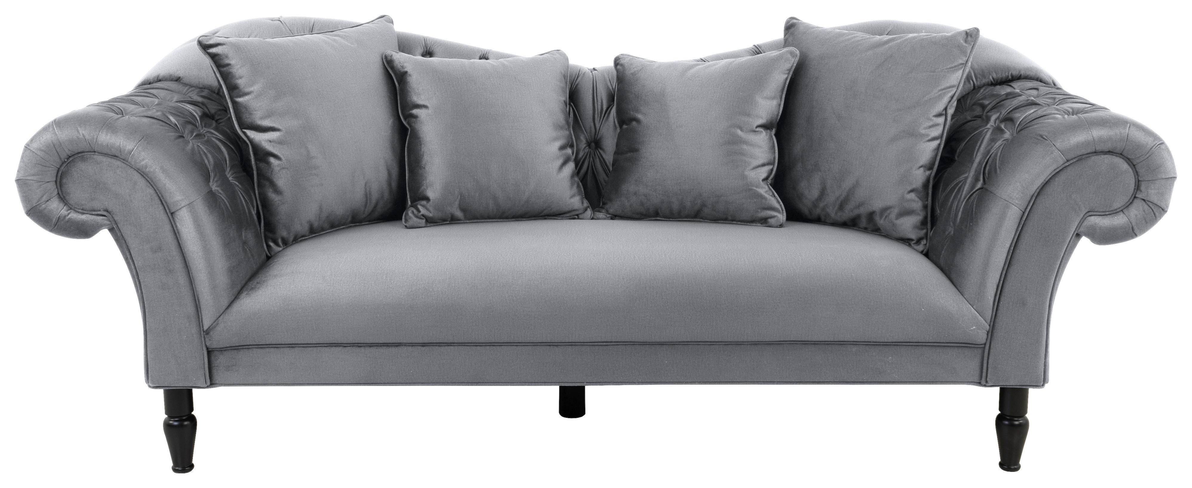 3-Sitzer-Sofa Cupido - Schwarz/Grau, Design, Textil (242/91/104cm) - MID.YOU