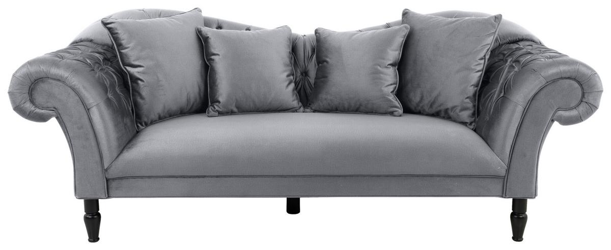3-Sitzer-Sofa Cupido - Schwarz/Grau, Design, Textil (242/91/104cm) - MID.YOU