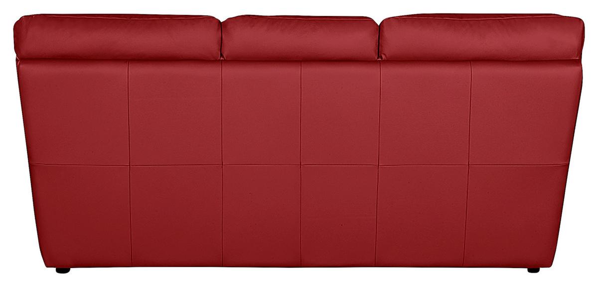 3-Sitzer-Sofa Oslo Rot B: 205 cm - Rot/Schwarz, Design, Leder (205/92/85cm) - Livetastic