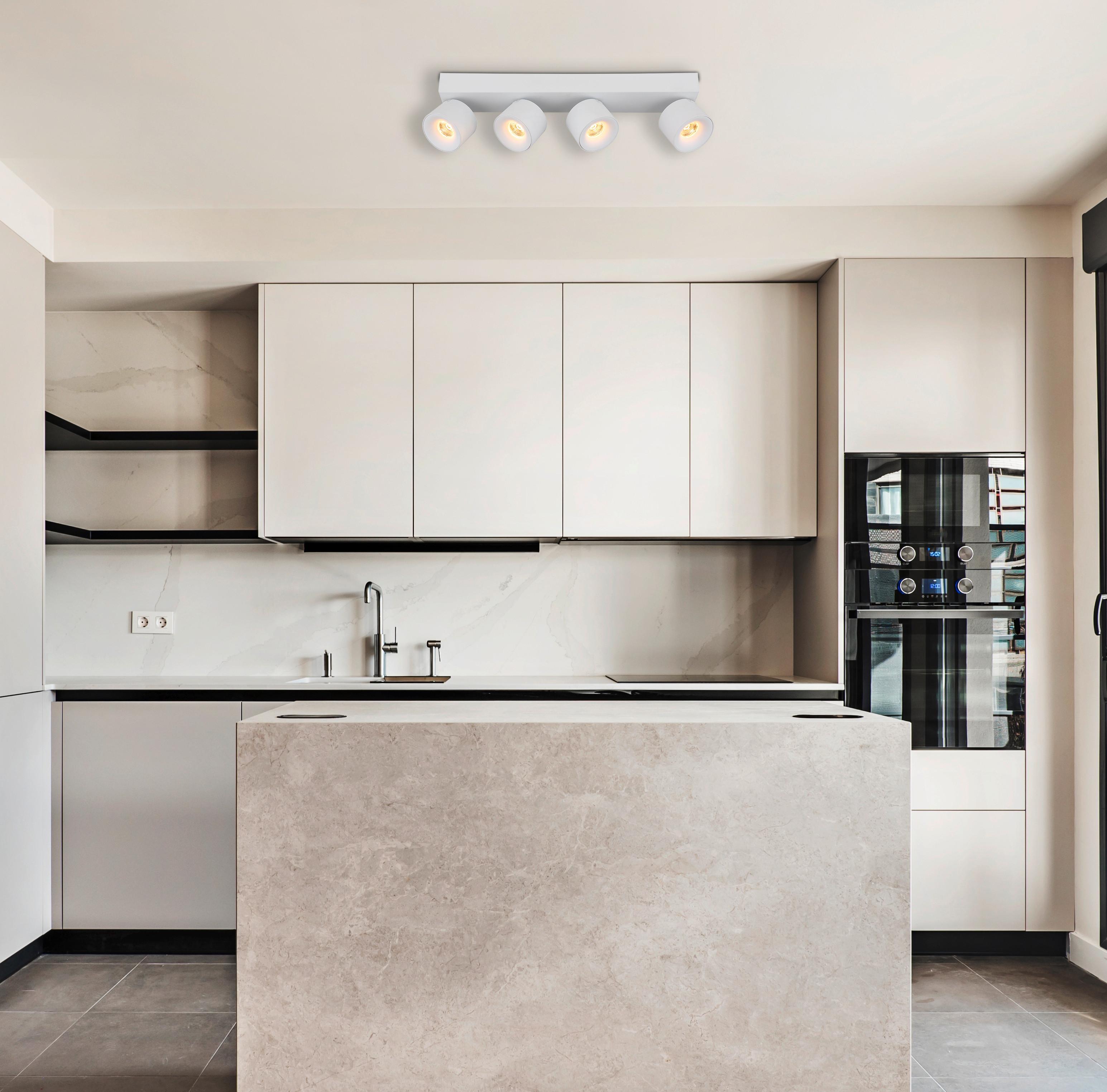 LED-Strahler 56961-4w - Transparent/Weiß, Design, Kunststoff/Metall (45,5/7,2/12cm) - Globo