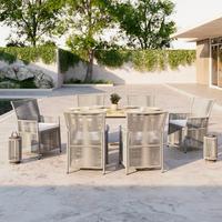 ZAHRADNÍ SOUPRAVA SIMONE - světle šedá/barvy akácie, Moderní, dřevo/textil - Bessagi Garden