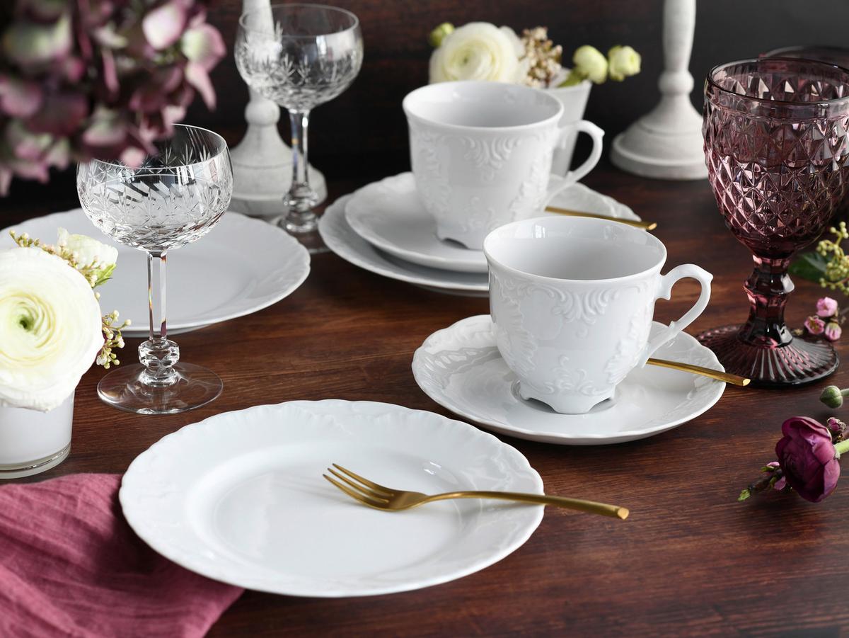 Kombiservice Rokoko Weiss Porzellan, 6 Pers., 30-teilig - Weiß, Basics, Keramik - Creatable