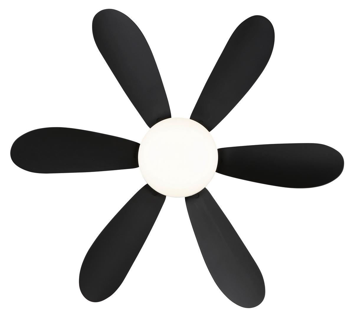 Deckenventilator Schwarz/Weiß 230V, 5W, DxH: ca. 51x16,5 cm - Schwarz/Weiß, Design, Kunststoff/Metall (51/16,5cm) - Globo