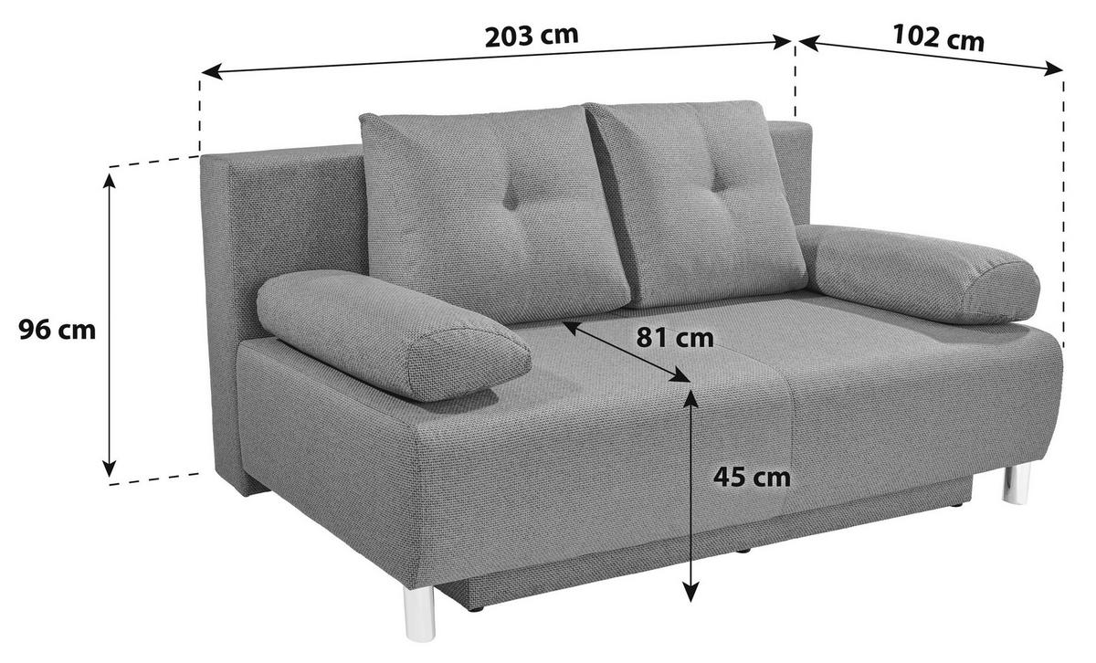 POHOVKA BOXSPRING INES - antracitová/chrómová, Modern, drevo/textil (203/96/102cm) - Luca Bessoni