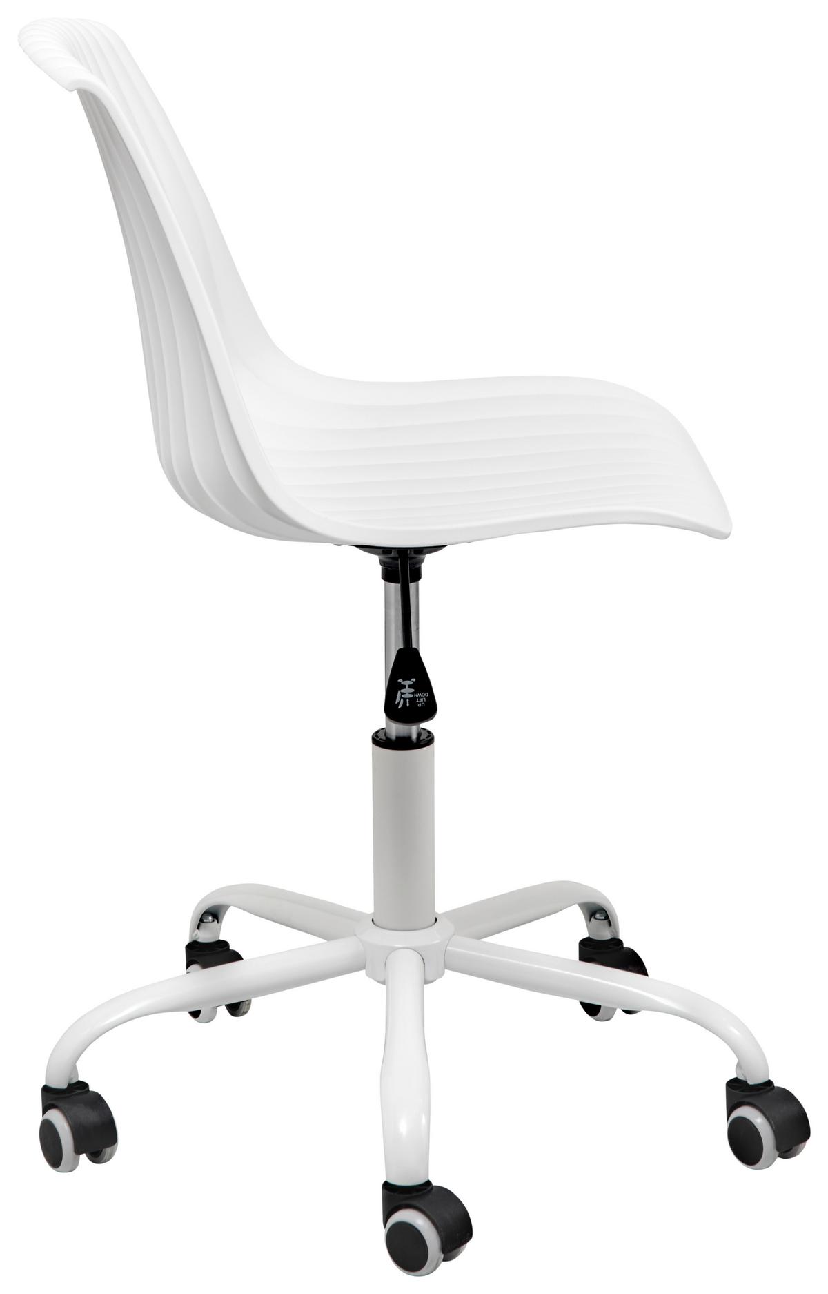Drehstuhl Devon - Weiß, LIFESTYLE, Kunststoff/Metall (44/75-85/56cm) - Livetastic