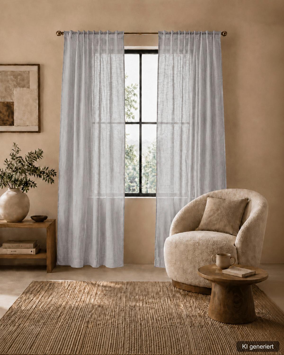 FERTIGVORHANG SOFTY 2ER SET - Grau, Basics, Textil (140/225cm)