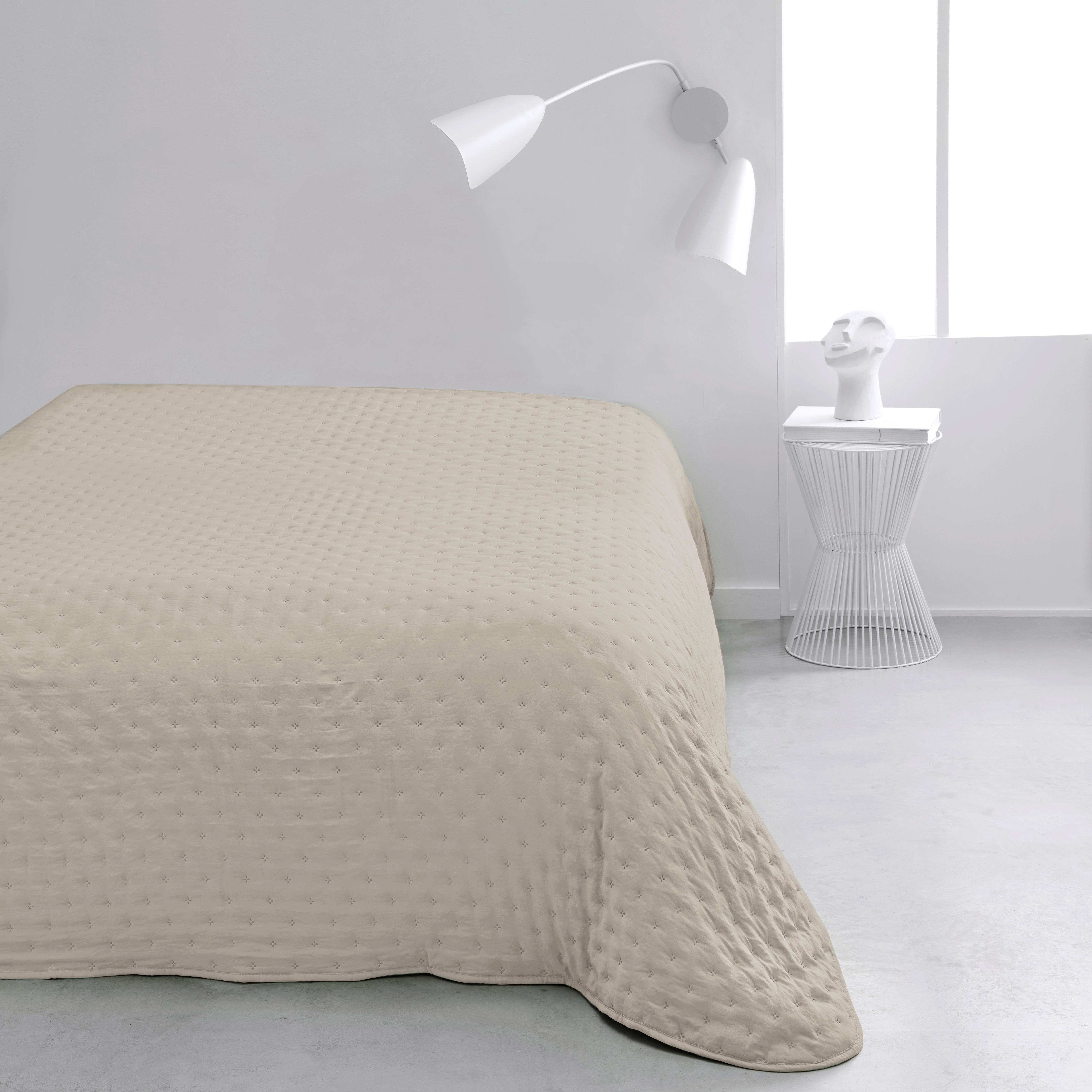 Ágytakaró Szürkésbarna - bézs, textil (220/240cm)