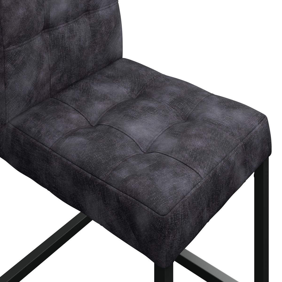 Schwingstuhl Donna S Webstoff Anthrazit Gepolstert - Anthrazit/Schwarz, MODERN, Textil/Metall (42/91/62cm)