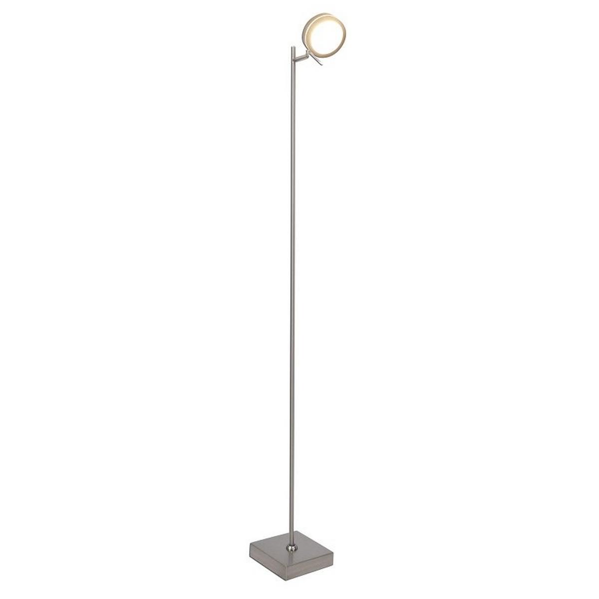Led-stehlampe Dimmbar Braun/chromfarben Verstellbar - Chromfarben/Braun, Design, Holz/Metall (15/129cm) - Näve