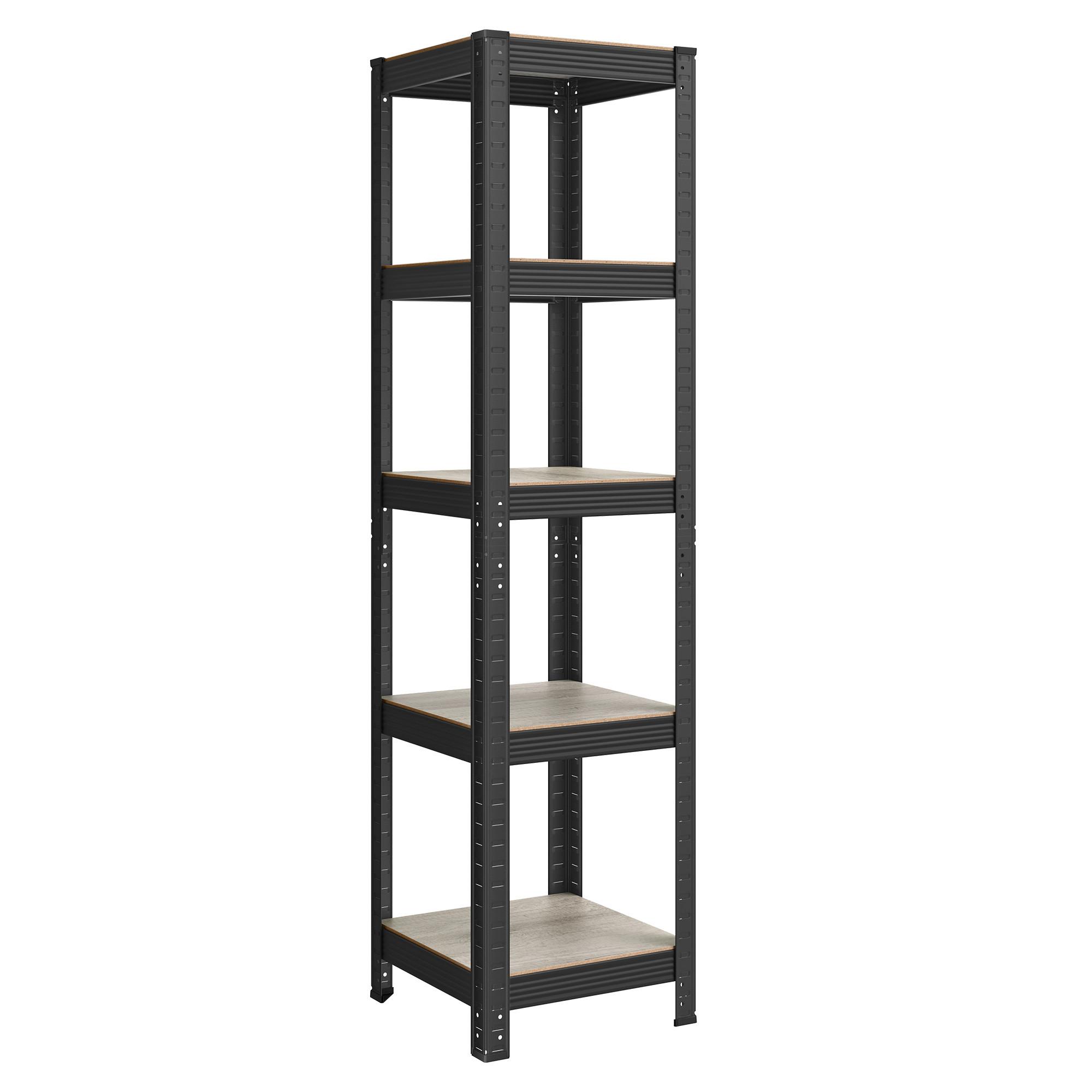 Schwerlastregal Shelving Schwarz/Greige B: 37 cm - Greige/Schwarz, Basics, Holzwerkstoff/Metall (37/150/37cm)