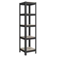 Schwerlastregal Shelving Schwarz/greige B: 37 Cm - Greige/Schwarz, Basics, Holzwerkstoff/Metall (37/150/37cm)