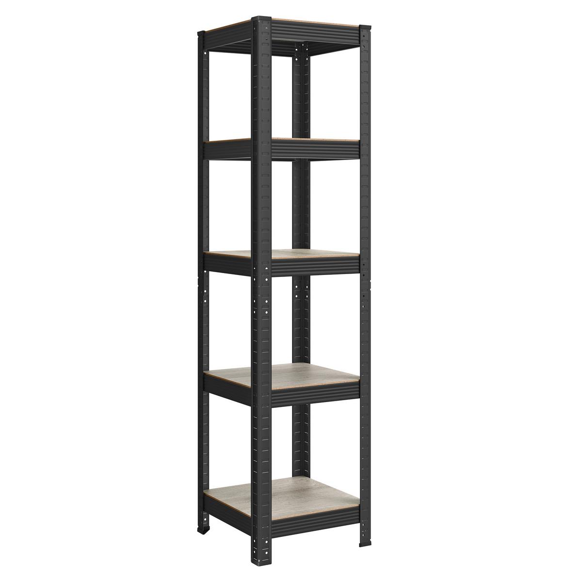 Schwerlastregal Shelving Schwarz/greige B: 37 Cm - Greige/Schwarz, Basics, Holzwerkstoff/Metall (37/150/37cm)