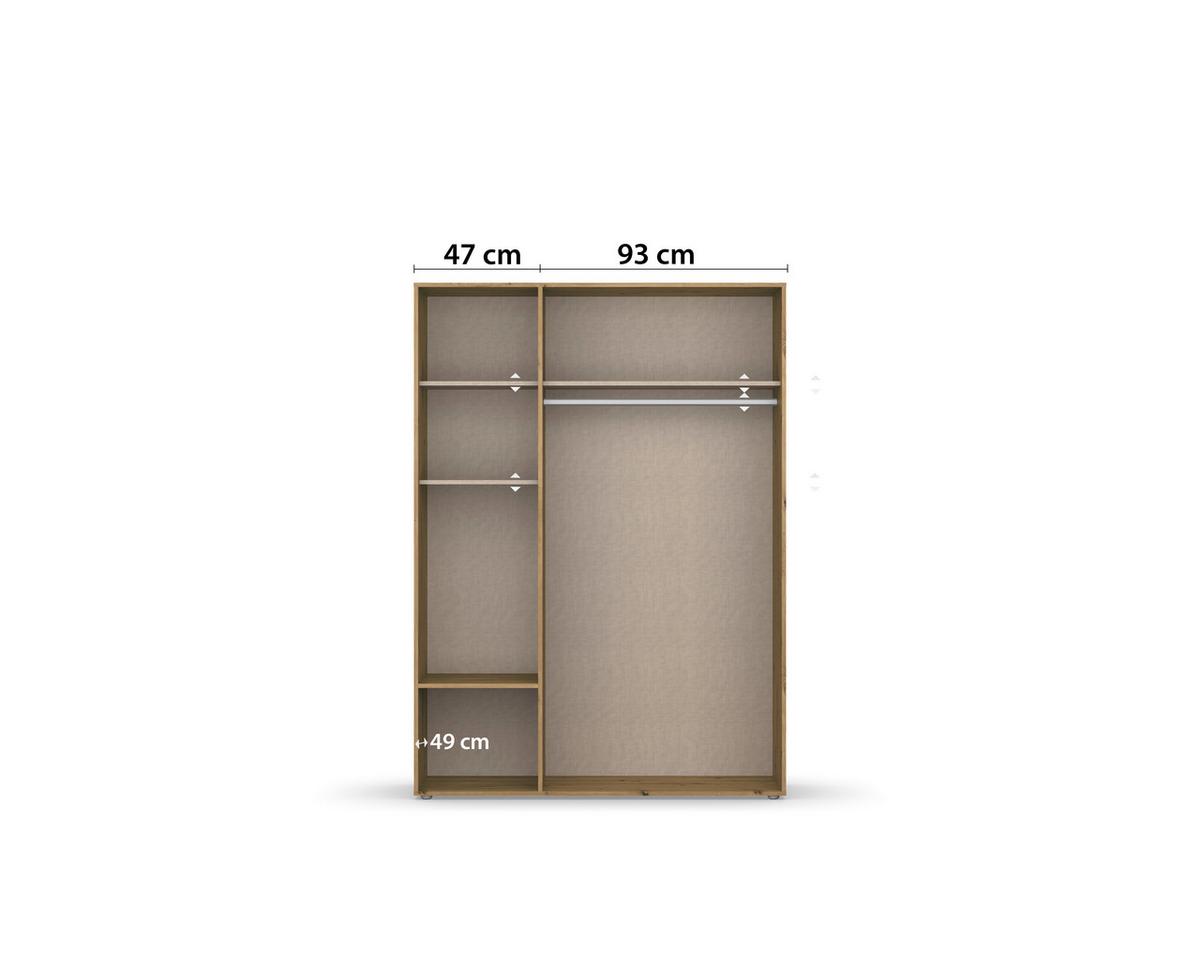 Drehtürenschrank Mit Schubladen 140cm Voyager - Weiß/Eiche Artisan, MODERN, Holzwerkstoff (140/194/53cm) - Rauch Möbel