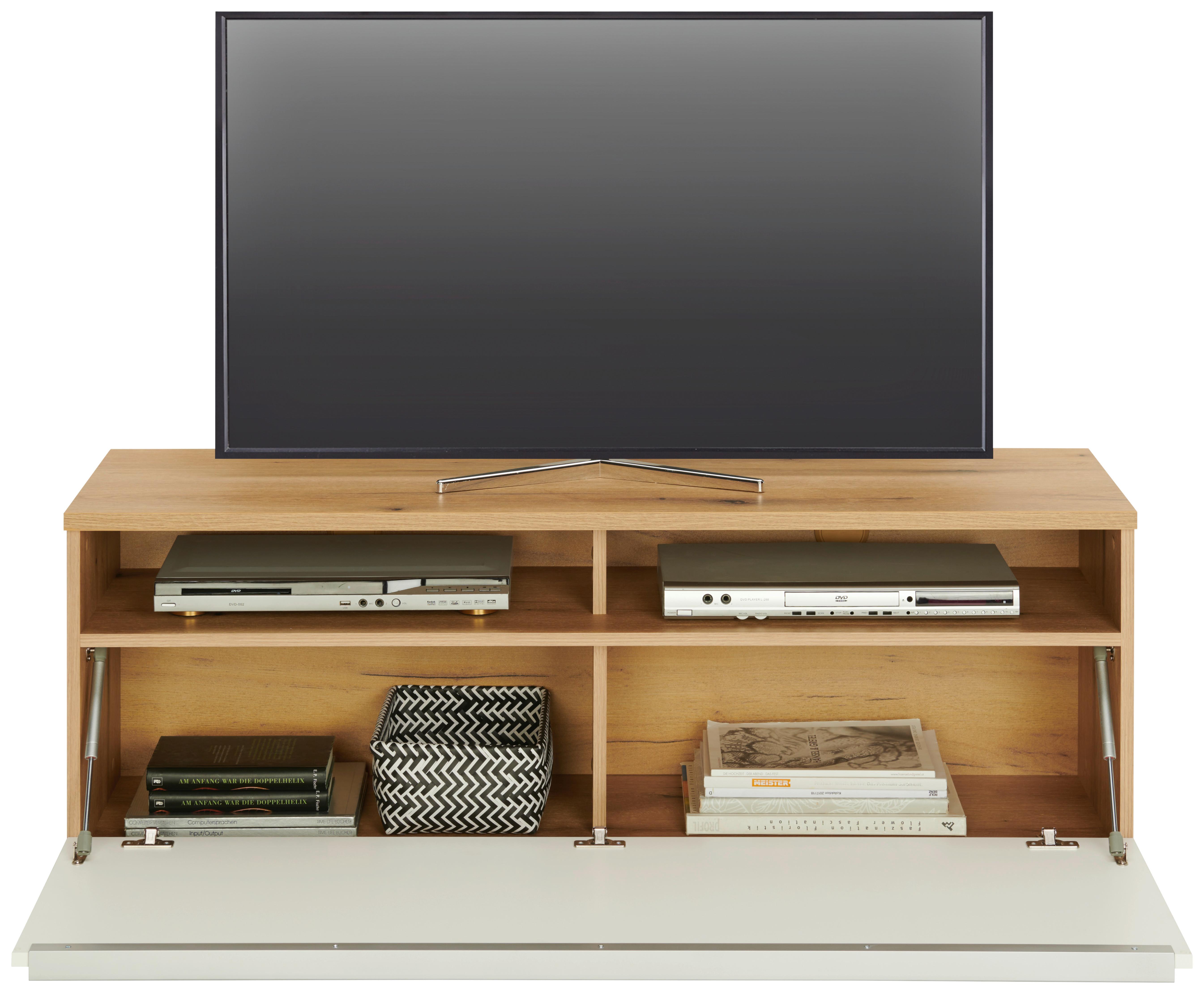 TV-Element Power B: 127,5 cm Weiß/Eiche Dekor - MODERN, Holzwerkstoff (127,5/46/40cm)