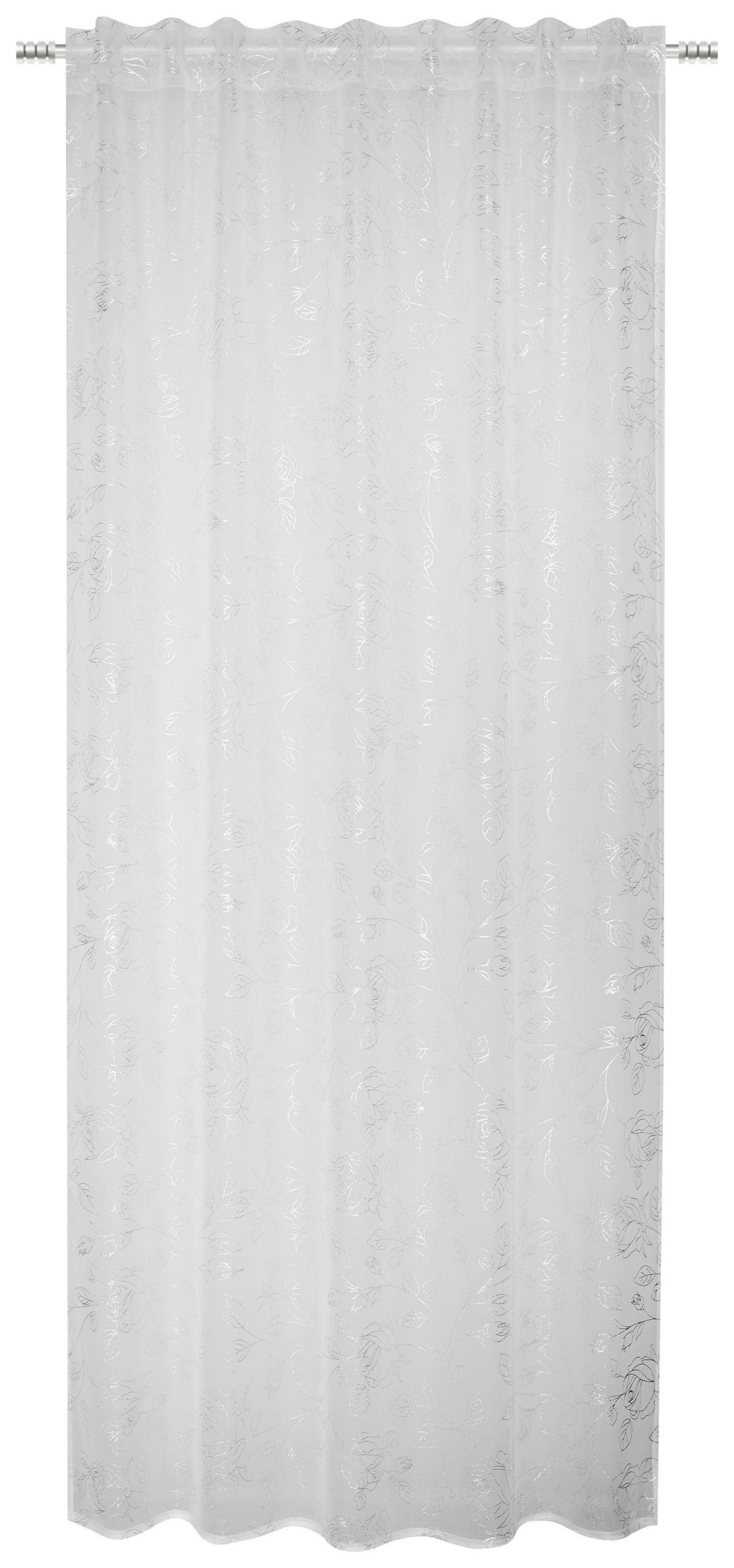 Fertigvorhang Rosimia - Silberfarben/Weiß, ROMANTIK / LANDHAUS, Textil (140/245cm) - James Wood