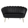 2-sitzer-sofa Schwarz B: 136 Cm - Goldfarben/Schwarz, MODERN, Textil (136/78/77cm) - Livetastic