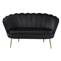 2-sitzer-sofa Schwarz B: 136 Cm - Goldfarben/Schwarz, MODERN, Textil (136/78/77cm) - Livetastic