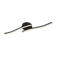 Led-deckenleuchte Iryna L: 55 Cm - Schwarz, Design, Kunststoff/Metall (55/12/6,5cm) - Luca Bessoni