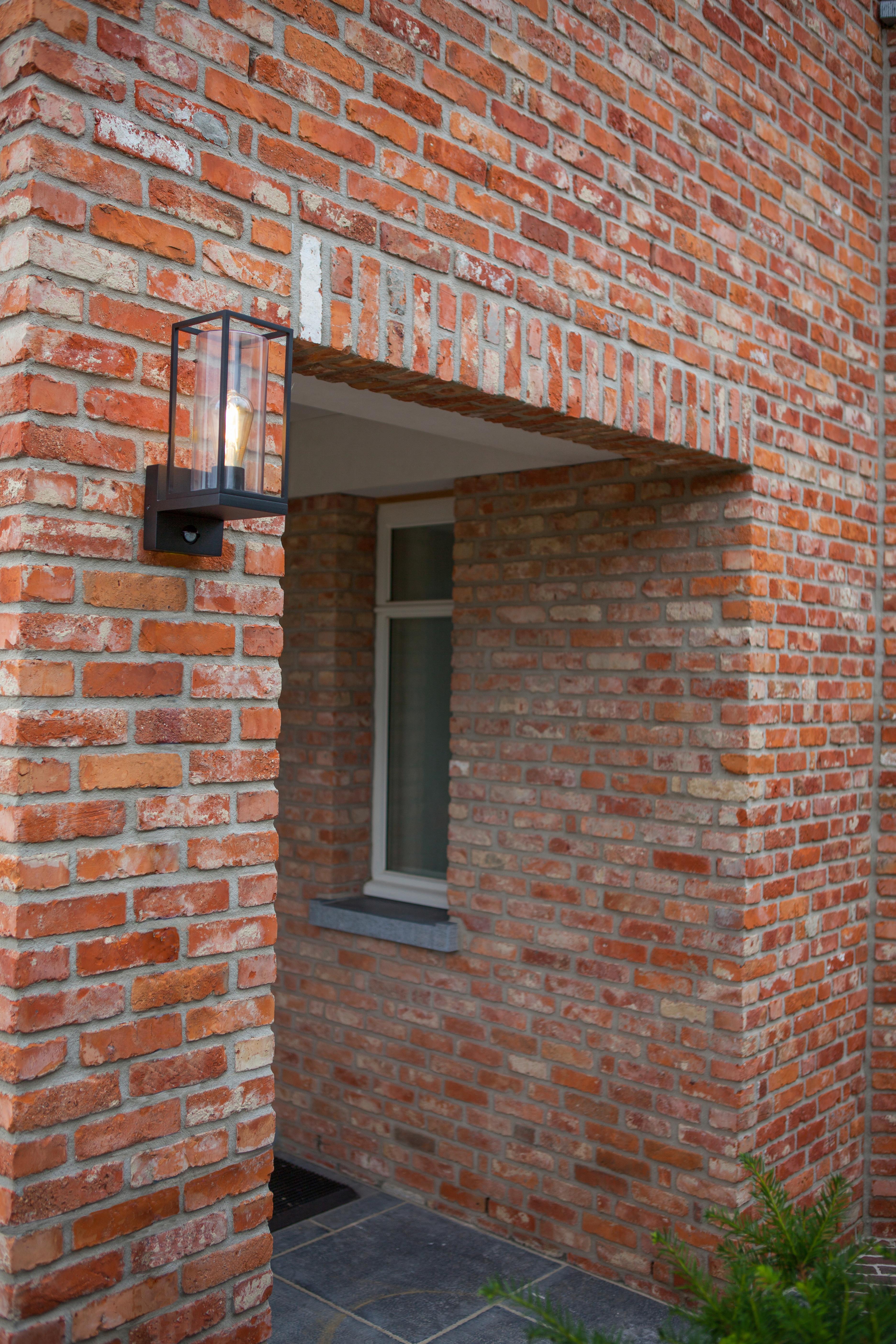 Außenwandleuchte Flair 40w Glas Aluminium, Wandmontage - Klar/Schwarz, Design, Glas/Metall (12/31,3/17,2cm)