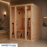 Infrarotkabine 2 Personen BHT: 150x200x150 cm + Glastür - Braun, Basics, Holz (150/200/150cm) - Sanotechnik