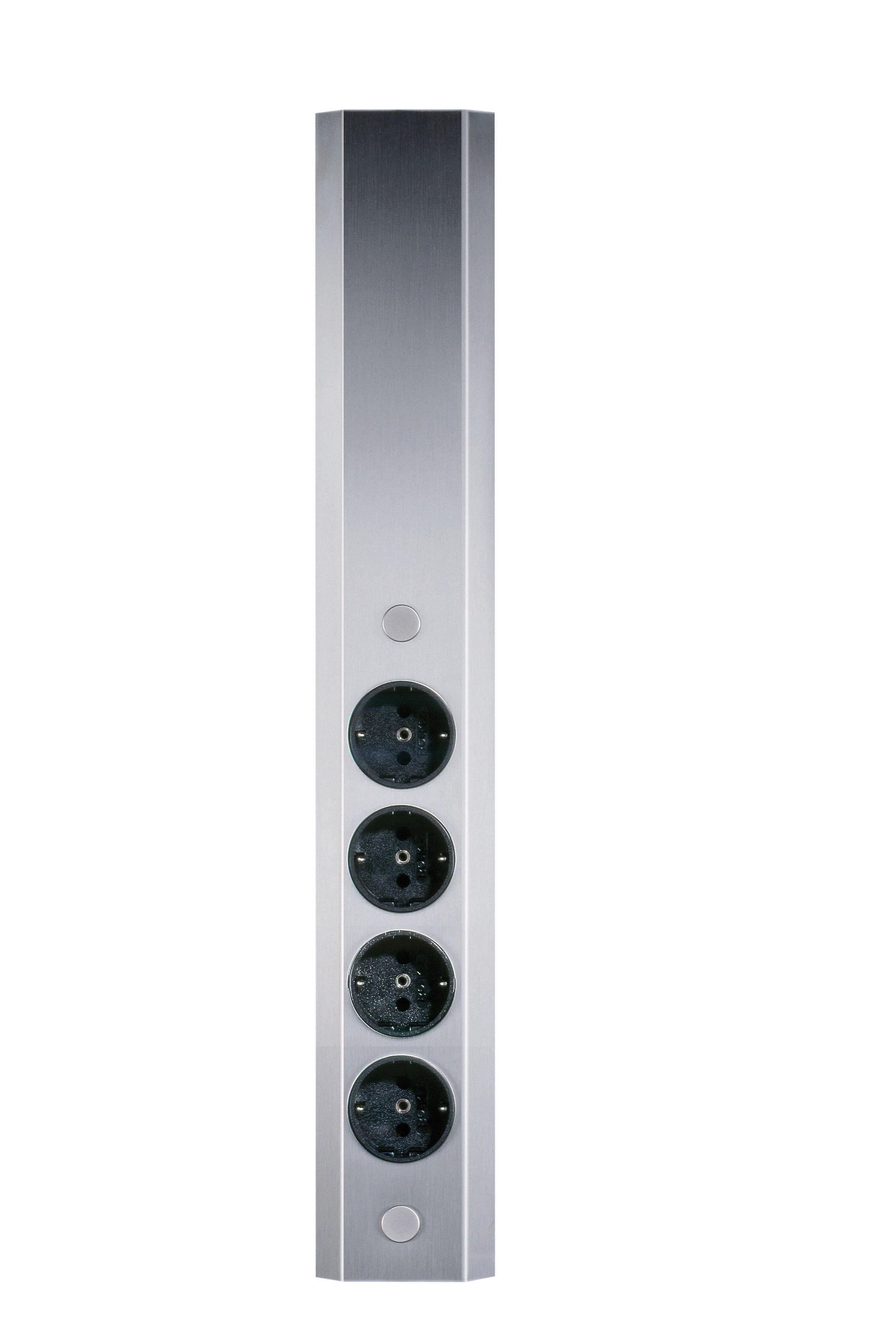 Steckdosenleiste Küche Wasa Xs Edelstahl 4-Fach Bxh: 10x46 Cm - Edelstahlfarben, MODERN, Metall (10/46/4,5cm) - HKT