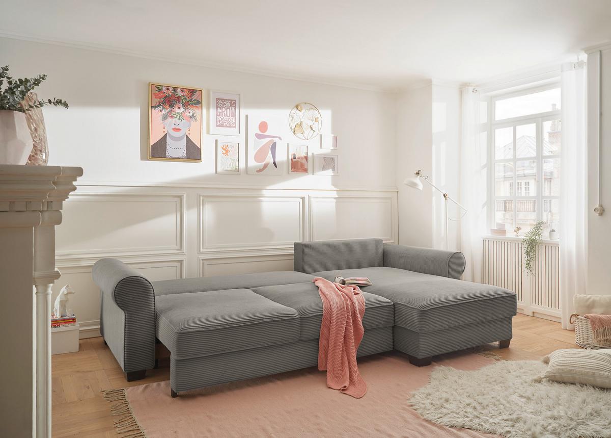 Ecksofa Maureen Braun S: 318x197 Cm - Schwarz/Braun, KONVENTIONELL, Textil (318/197cm) - MID.YOU