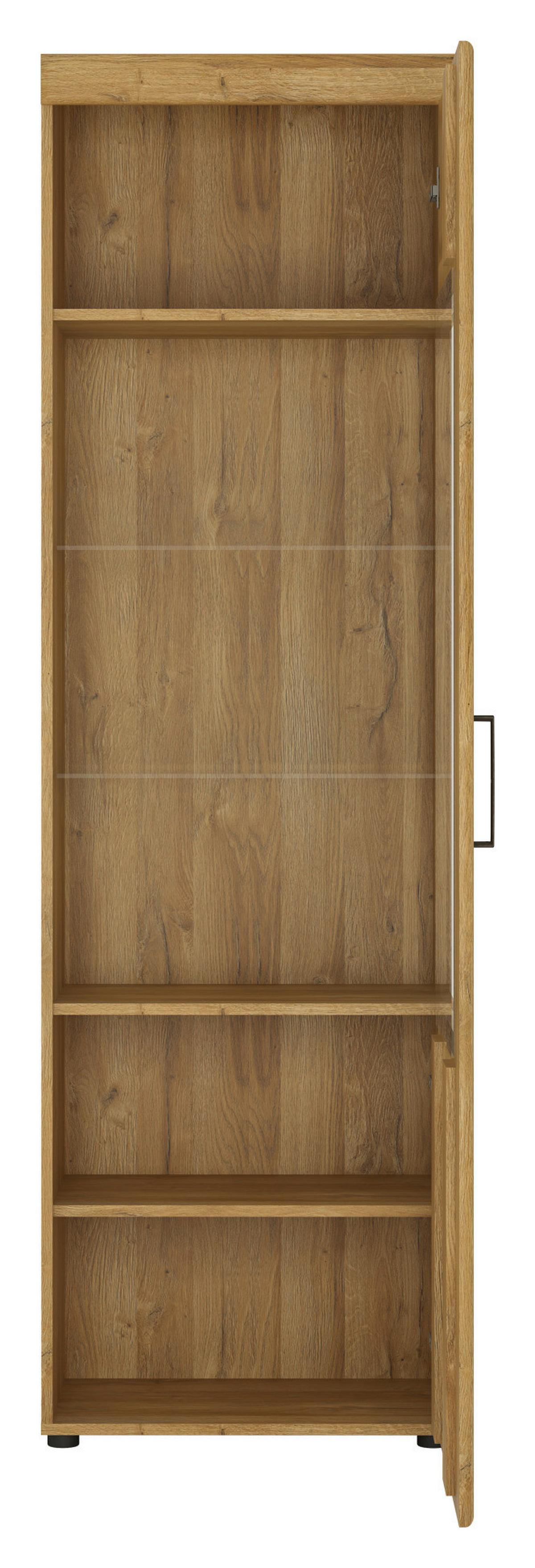 Vitrine Cortina Eichefarben Dekor B: 58 cm - Eichefarben/Schwarz, MODERN, Glas/Holzwerkstoff (58/195/37,4cm)