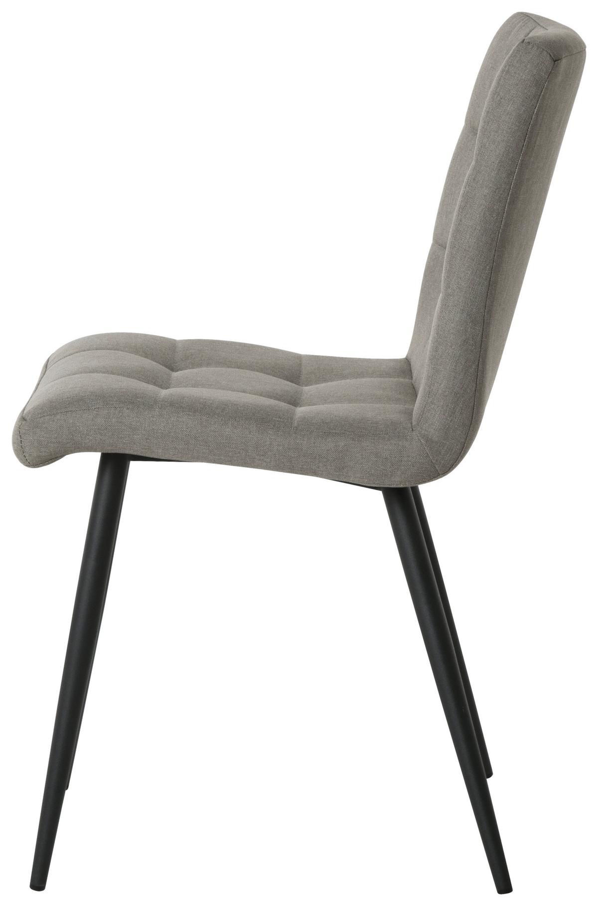 Polsterstuhl Matteo Dunkelgrau Leinenoptik - Dunkelgrau/Schwarz, MODERN, Holz/Textil (43/83/55cm) - Ondega