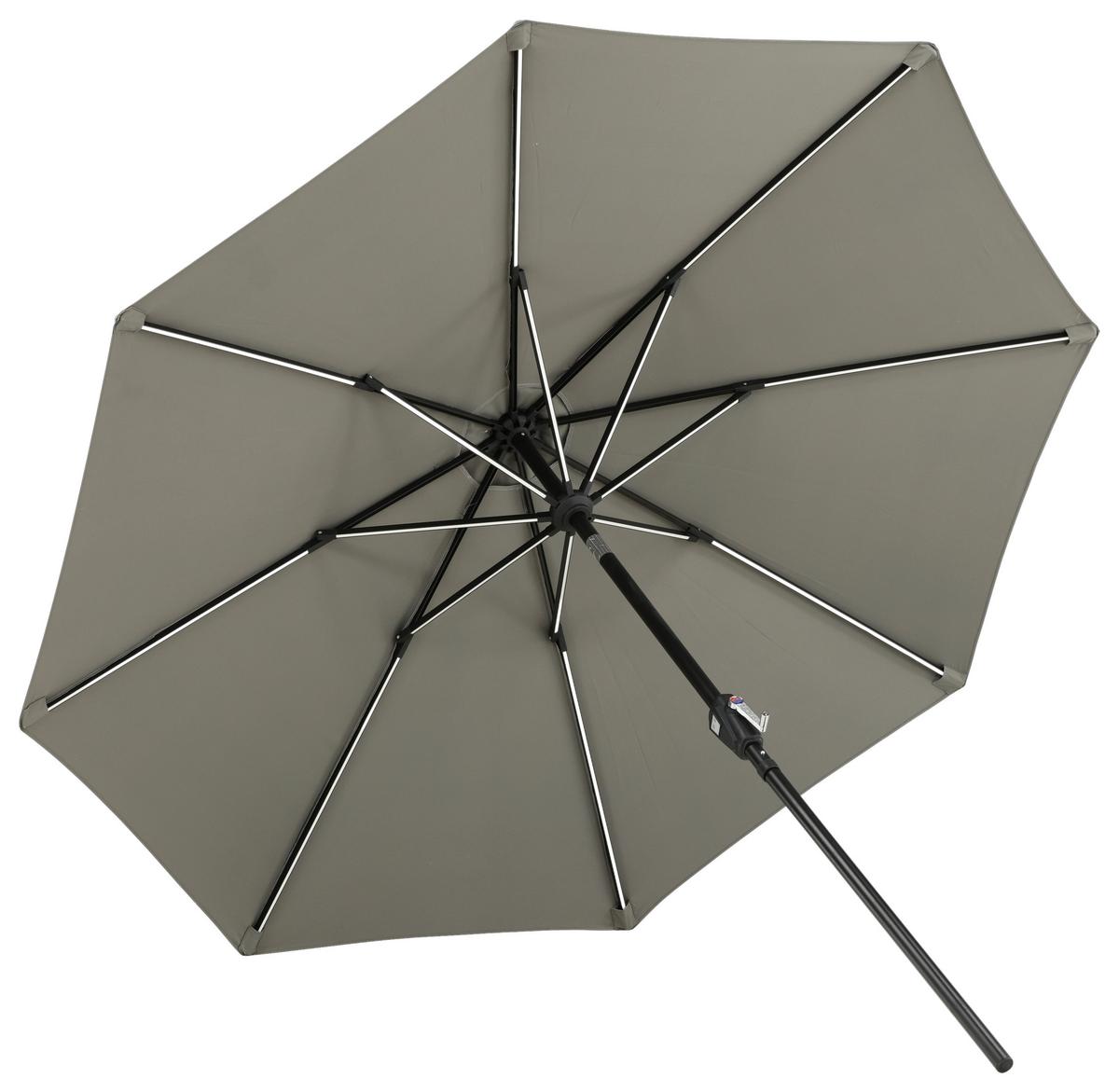 Sonnenschirm Sabal Dm: 270 Cm H: 241cm Grau - Schwarz/Grau, KONVENTIONELL (270/241/270cm) - Gardenson