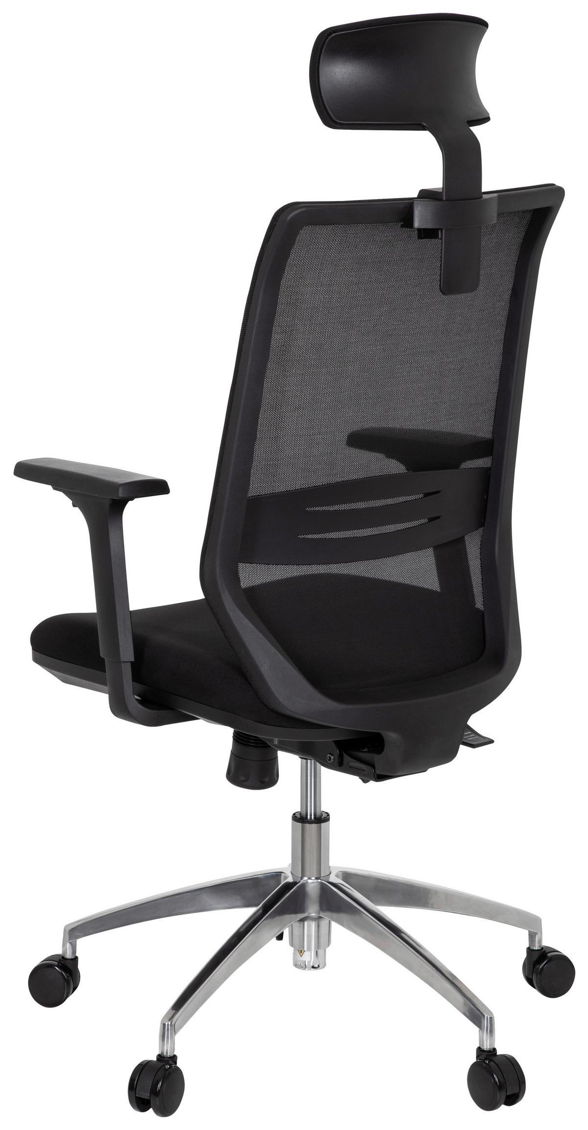 Drehstuhl Profondo Pro Armstützen Schwarz Bis 120kg - Chromfarben/Schwarz, MODERN, Kunststoff/Textil (61/138/60cm) - MID.YOU